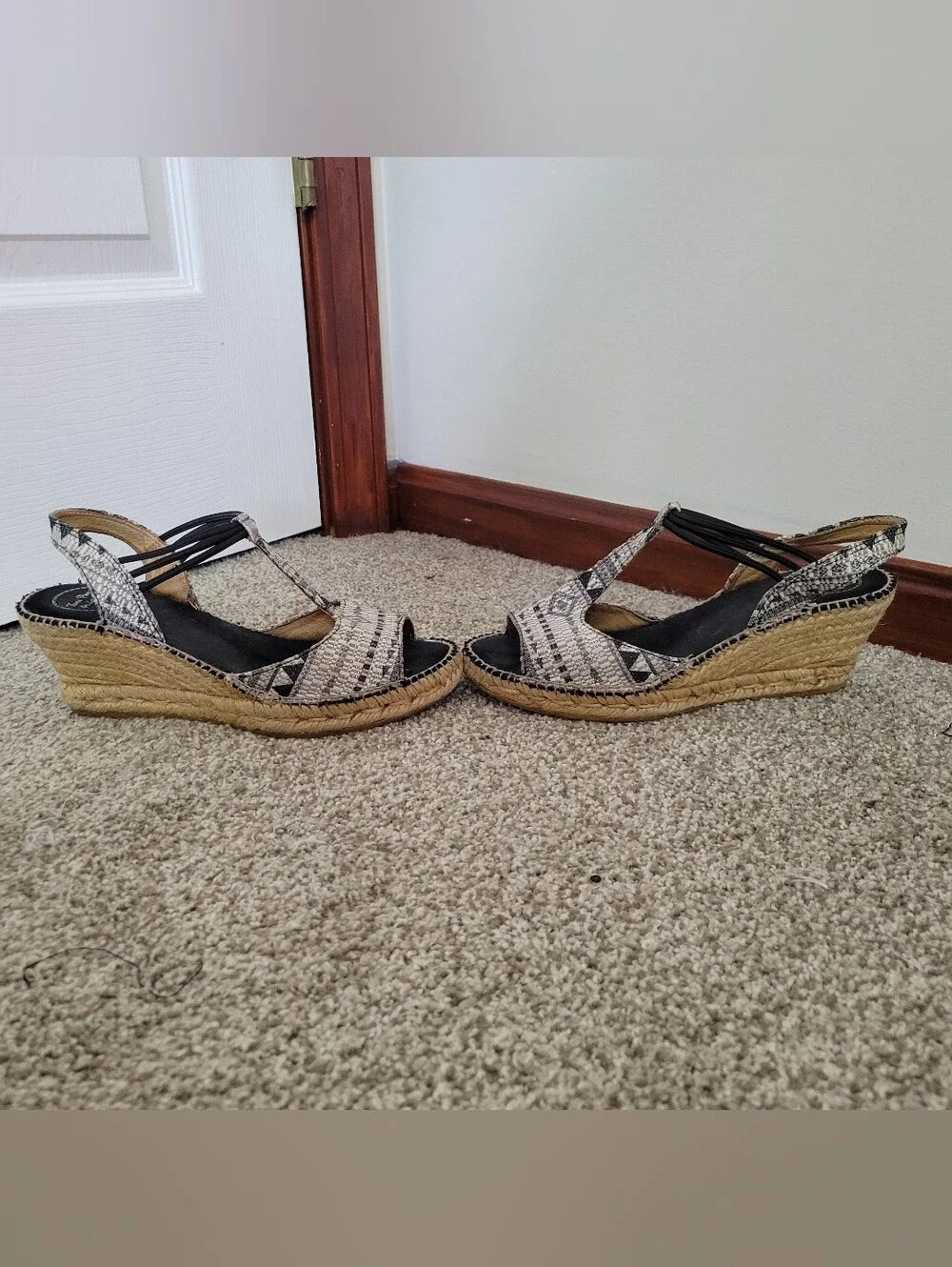 Toni Pons Origens Women's Wedge Espadrille Sandals in Aztec Print, Size 40